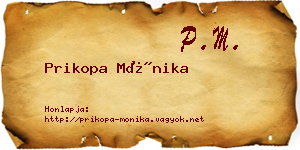 Prikopa Mónika névjegykártya